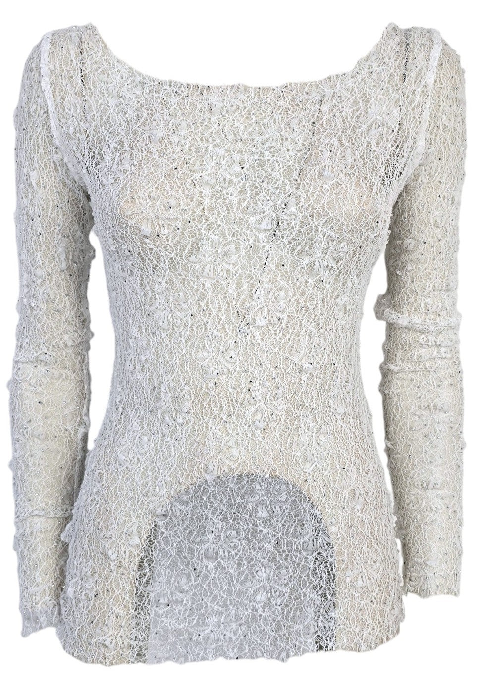 Maglia in pizzo con strass