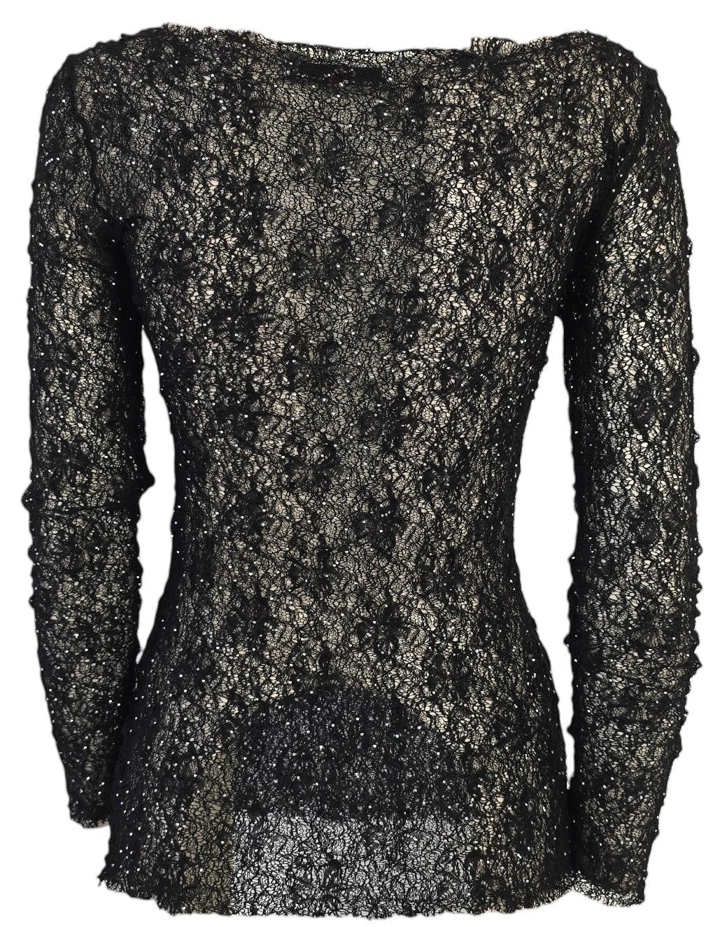 Maglia in pizzo con strass