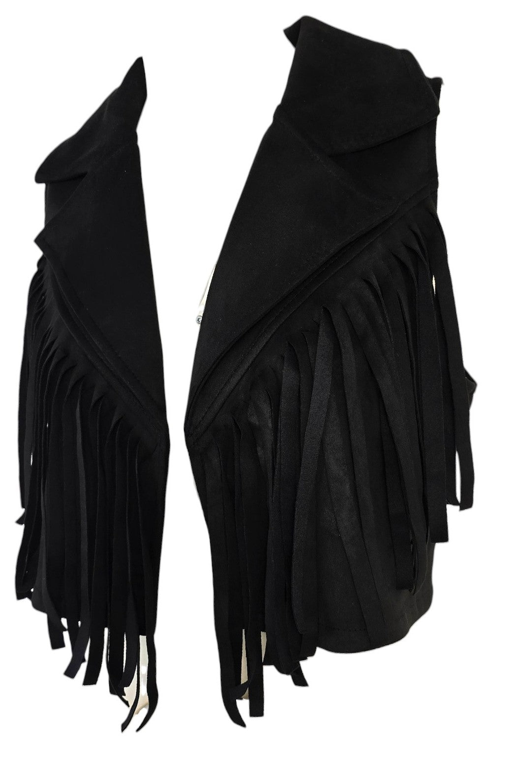 Gilet in camoscio con frange