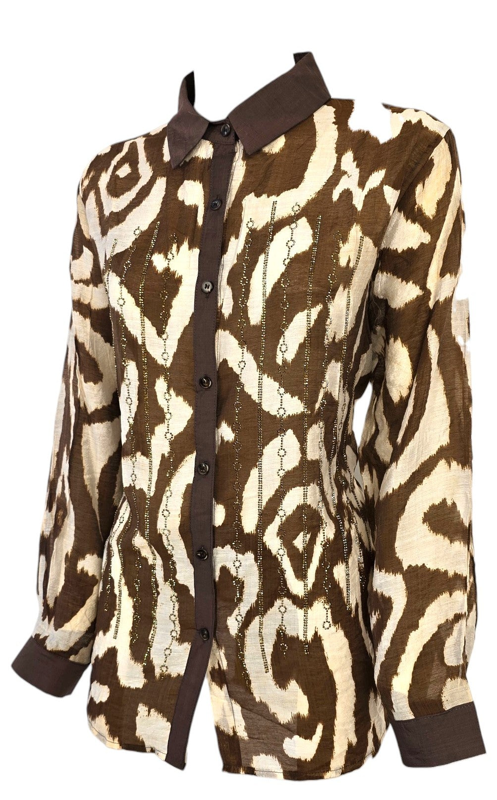 Camicia a fantasia con strass