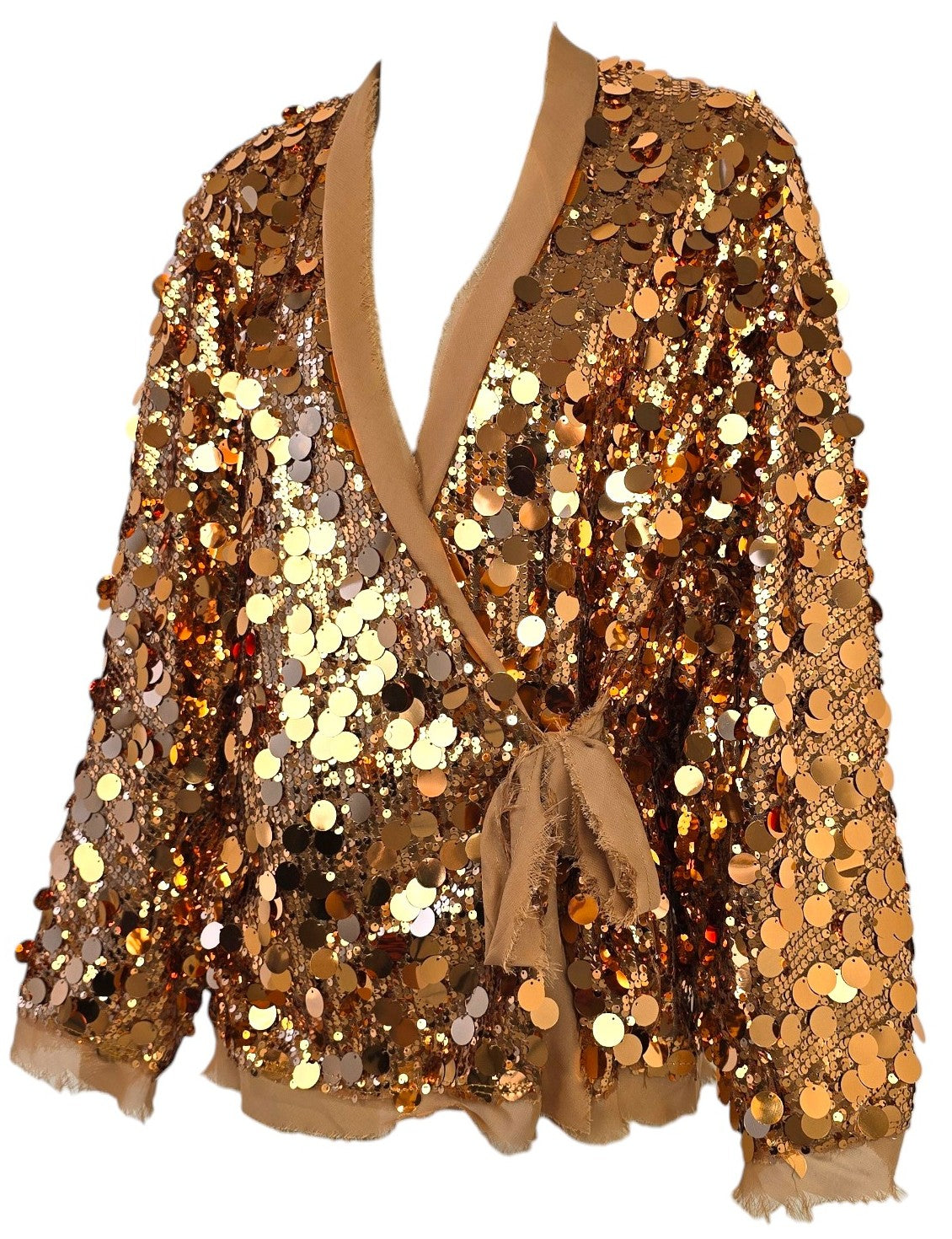 Cardigan a kimon con pailettes