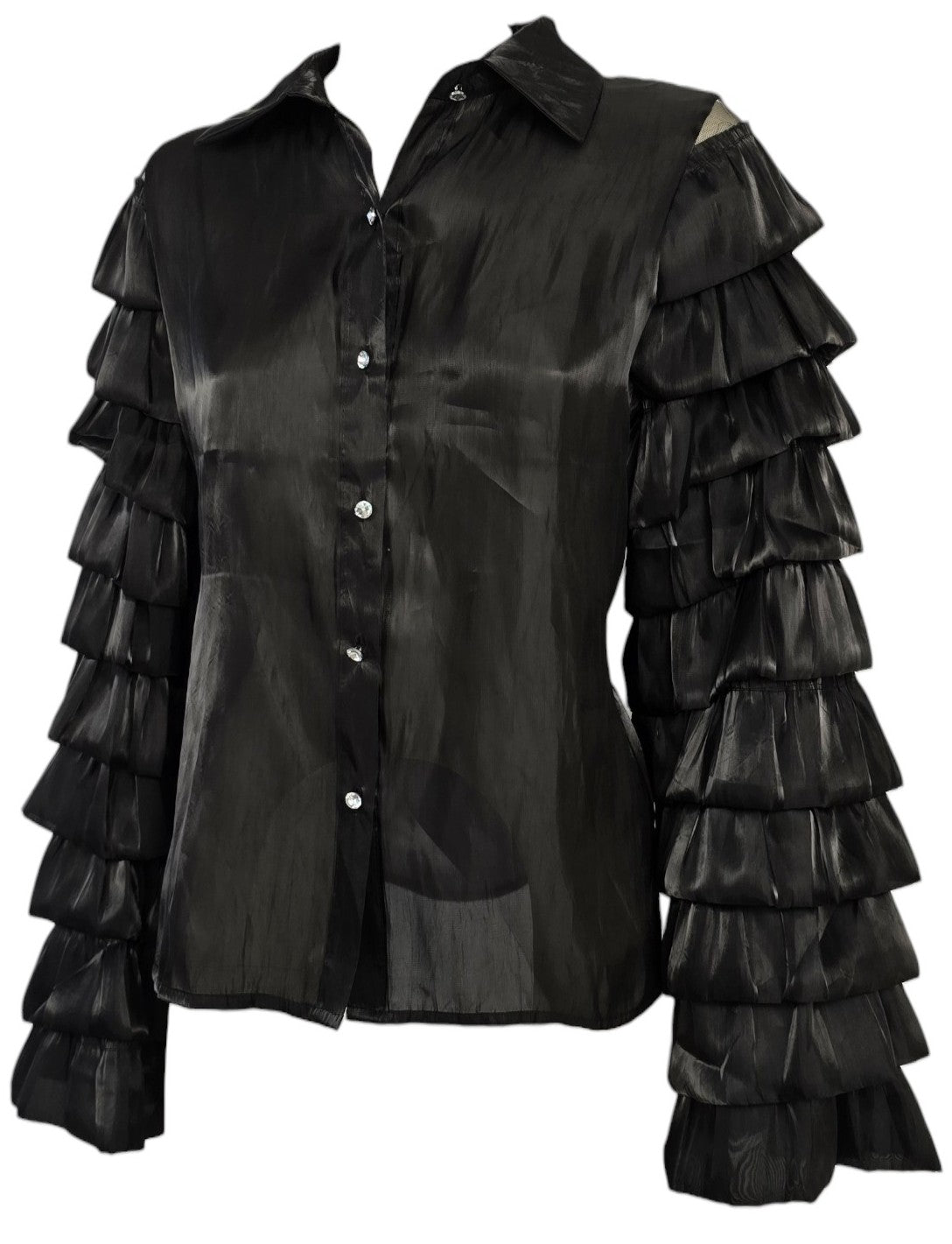 Camicia con maniche a pieghe