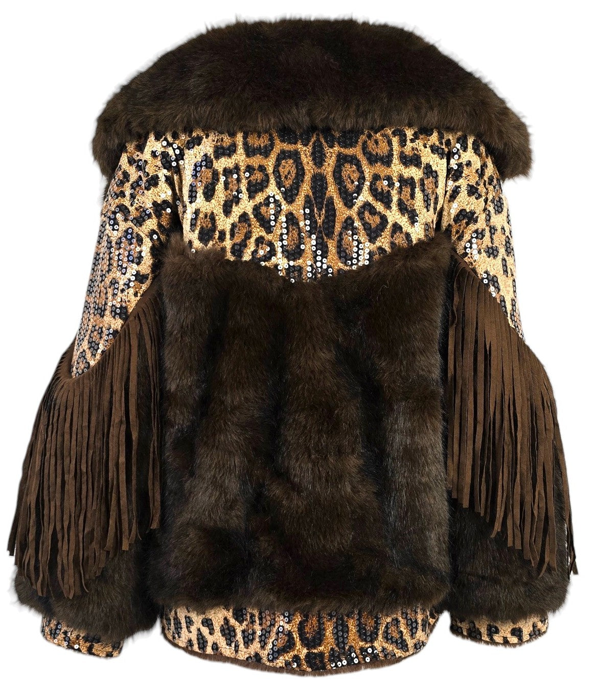 Giacca con paillettes animalier