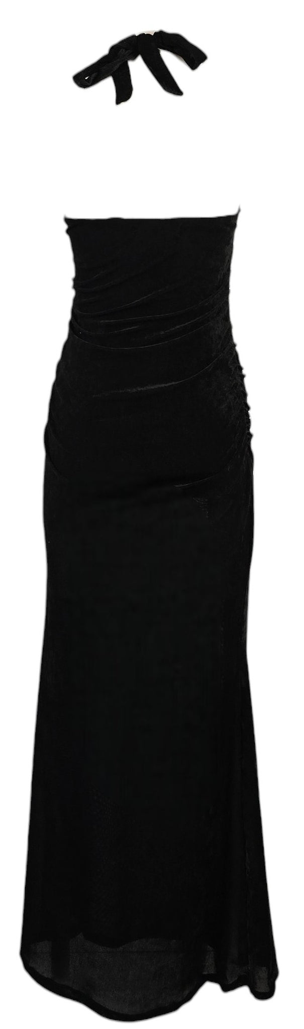 Abito lungo nero in velluto