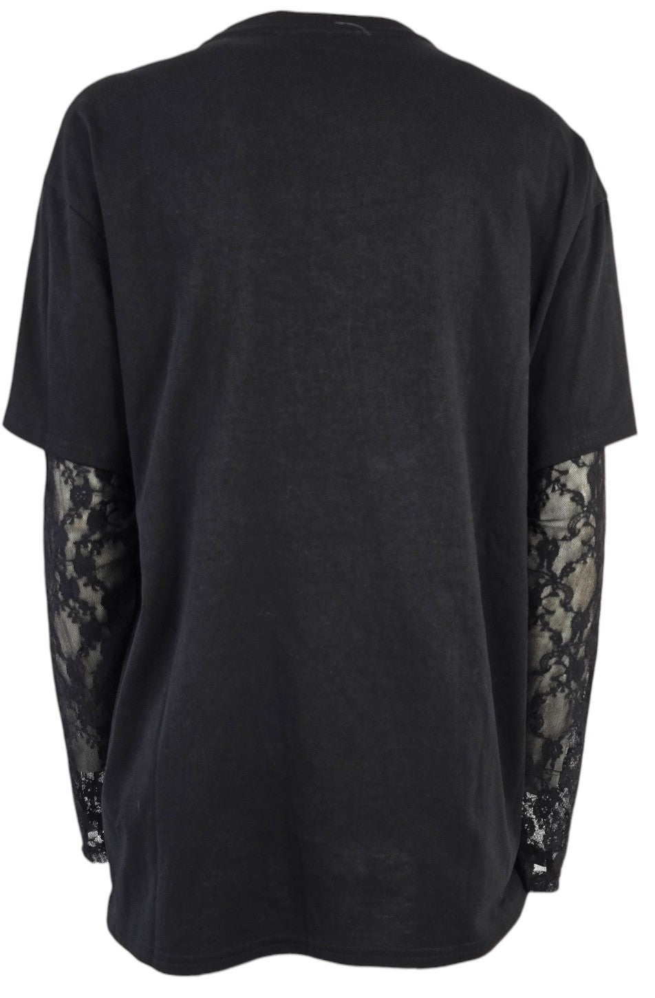Maxi maglia con pizzo nera
