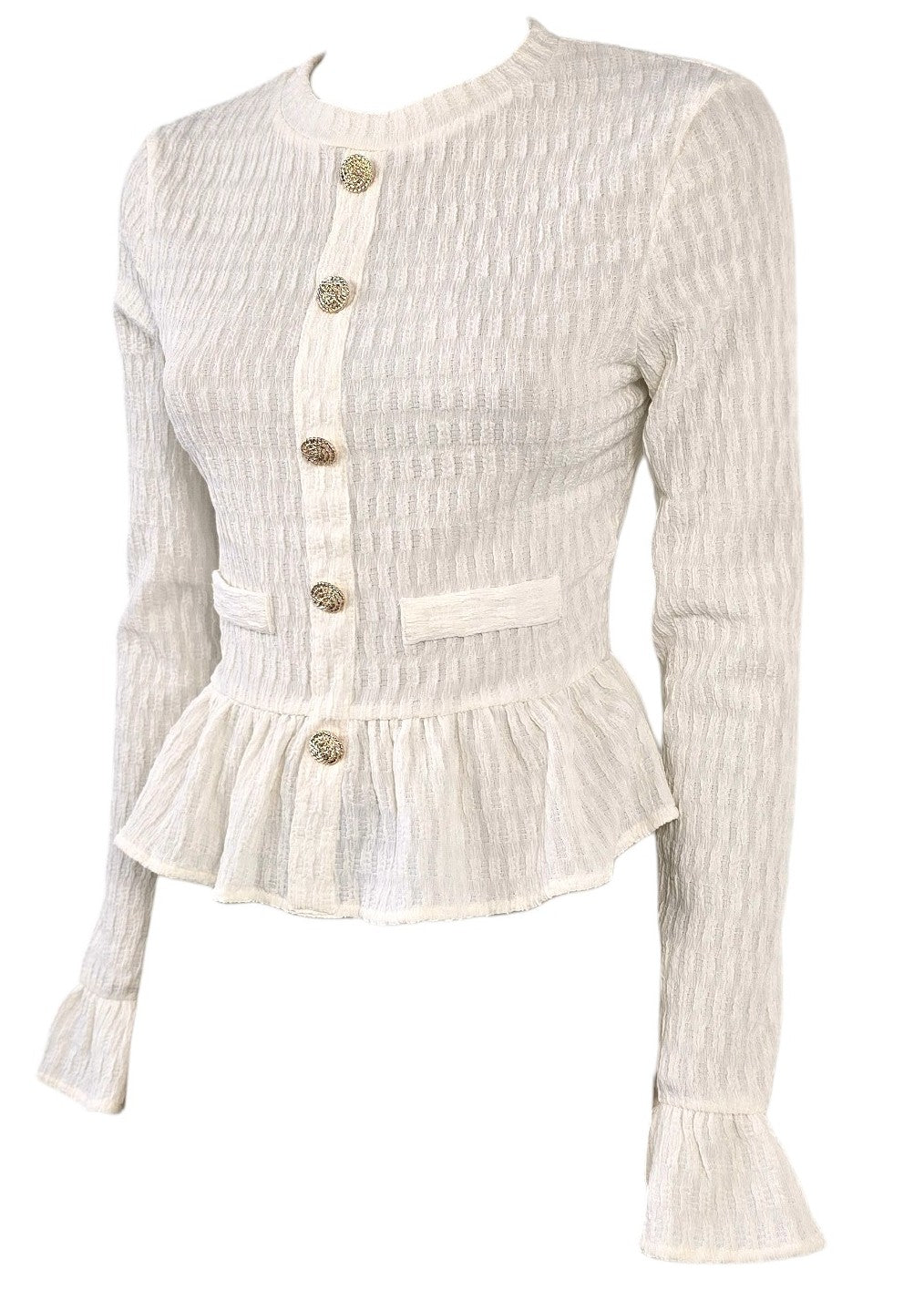 Maglia con bottoni oro