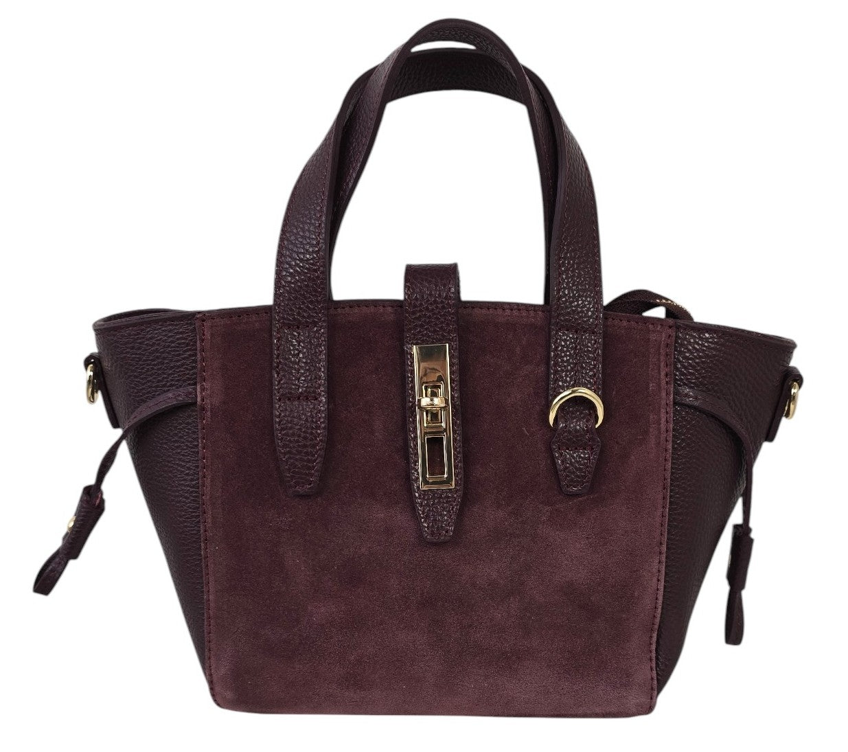 Borsa in camoscio e vera pelle