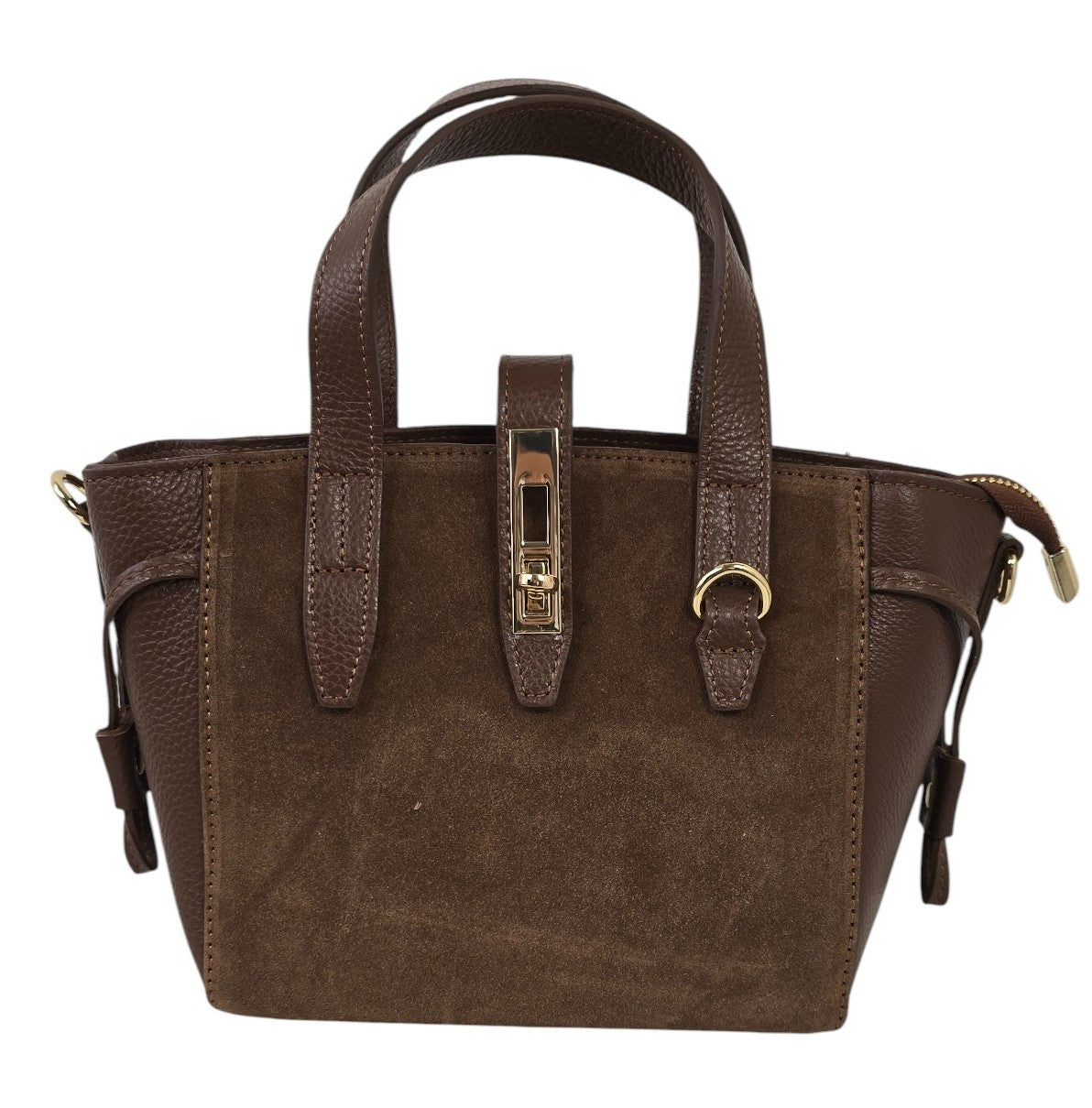 Borsa in camoscio e vera pelle