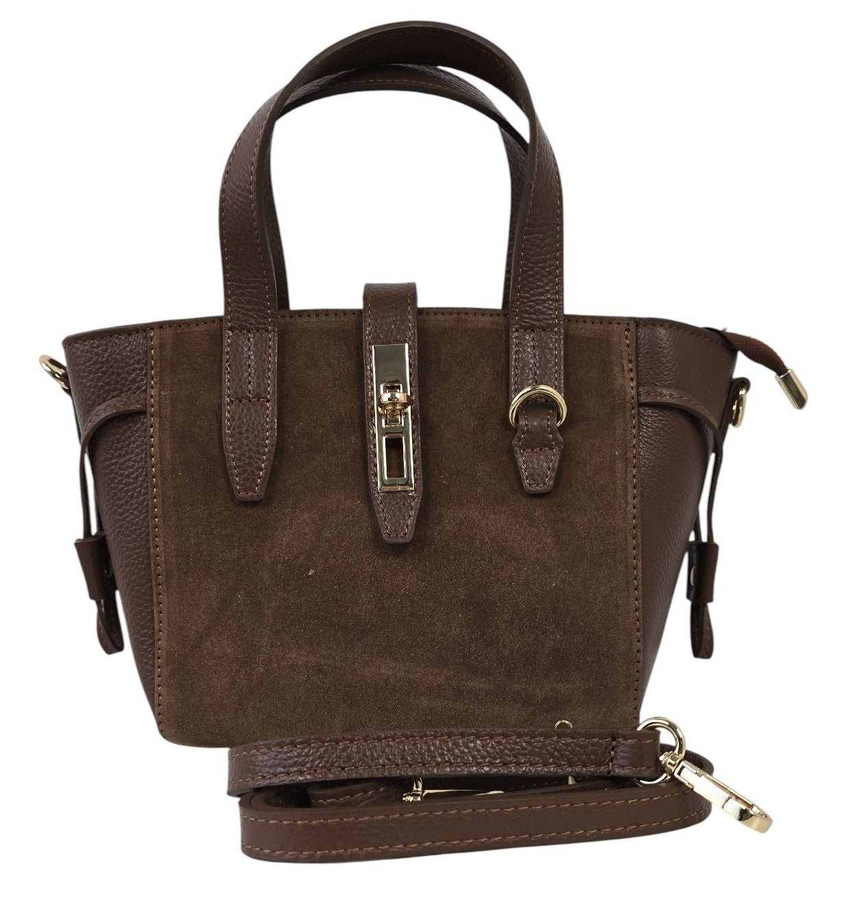 Borsa in camoscio e vera pelle