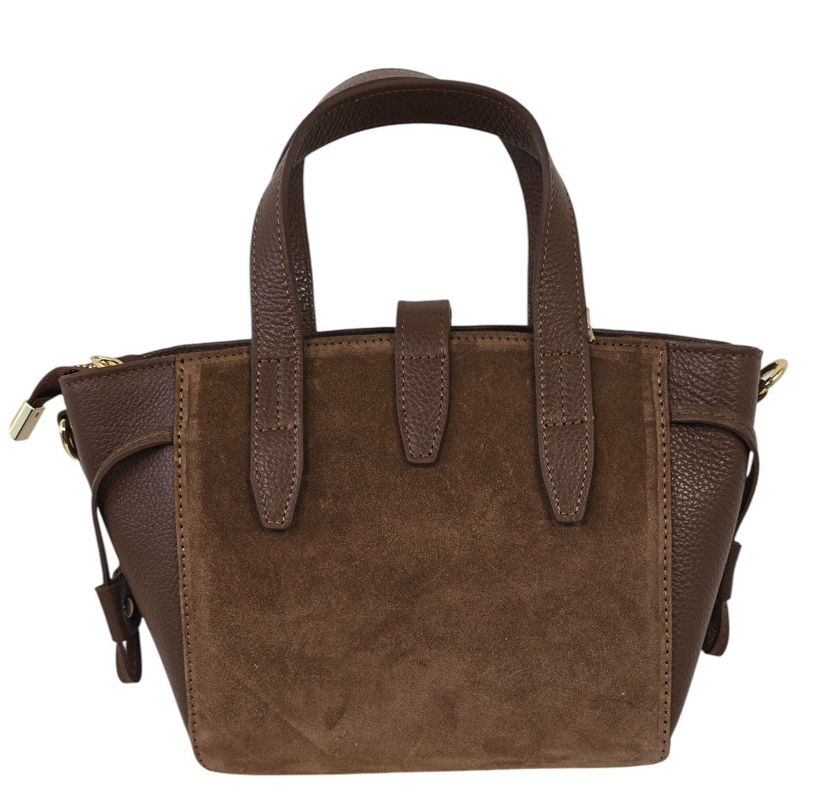 Borsa in camoscio e vera pelle