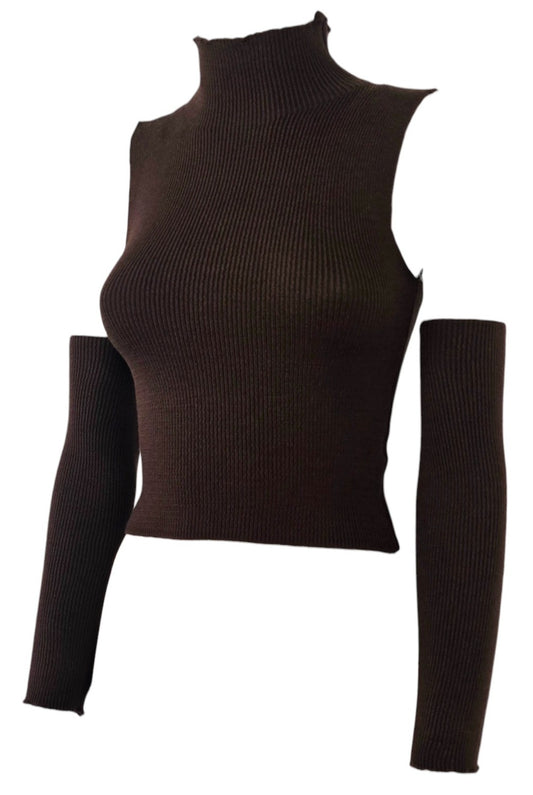 Maglia, t-shirt aderente con manicotti