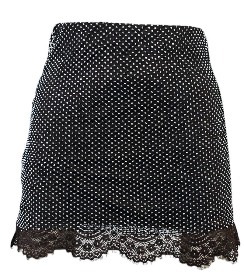 Gonna pizzo e strass