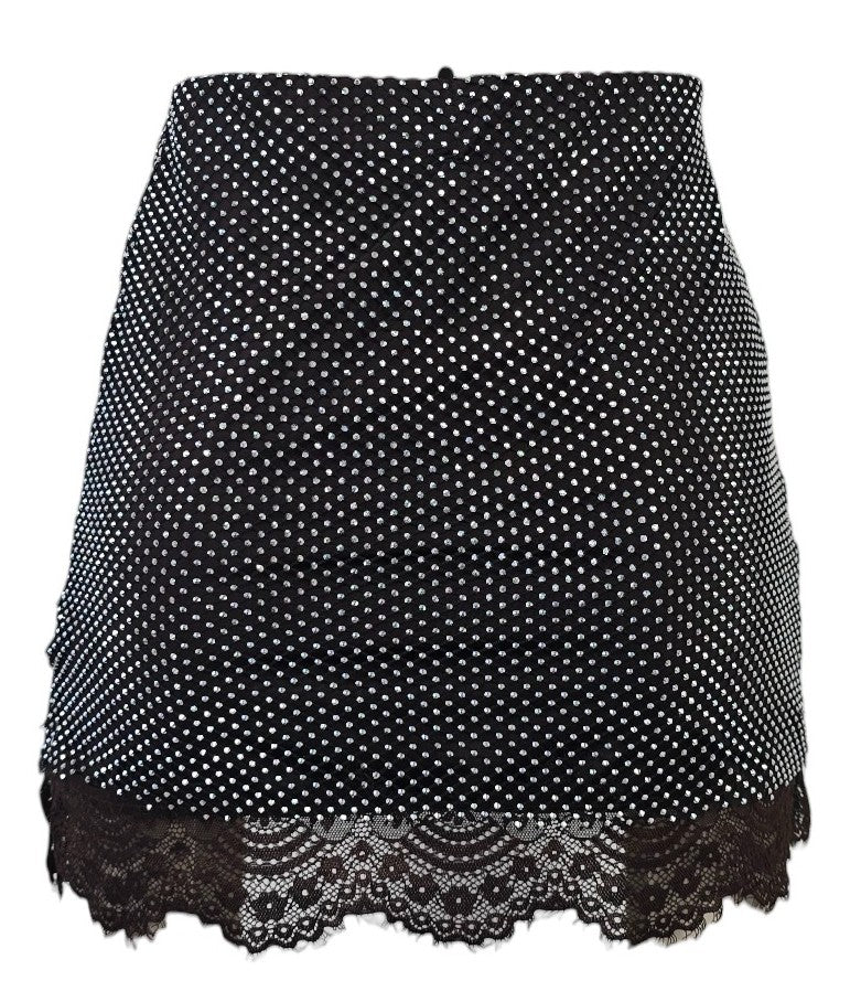 Gonna pizzo e strass