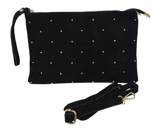 Borsa a pochette con micro borchie