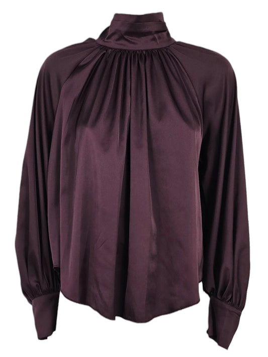 Camicia effetto raso con fiocco