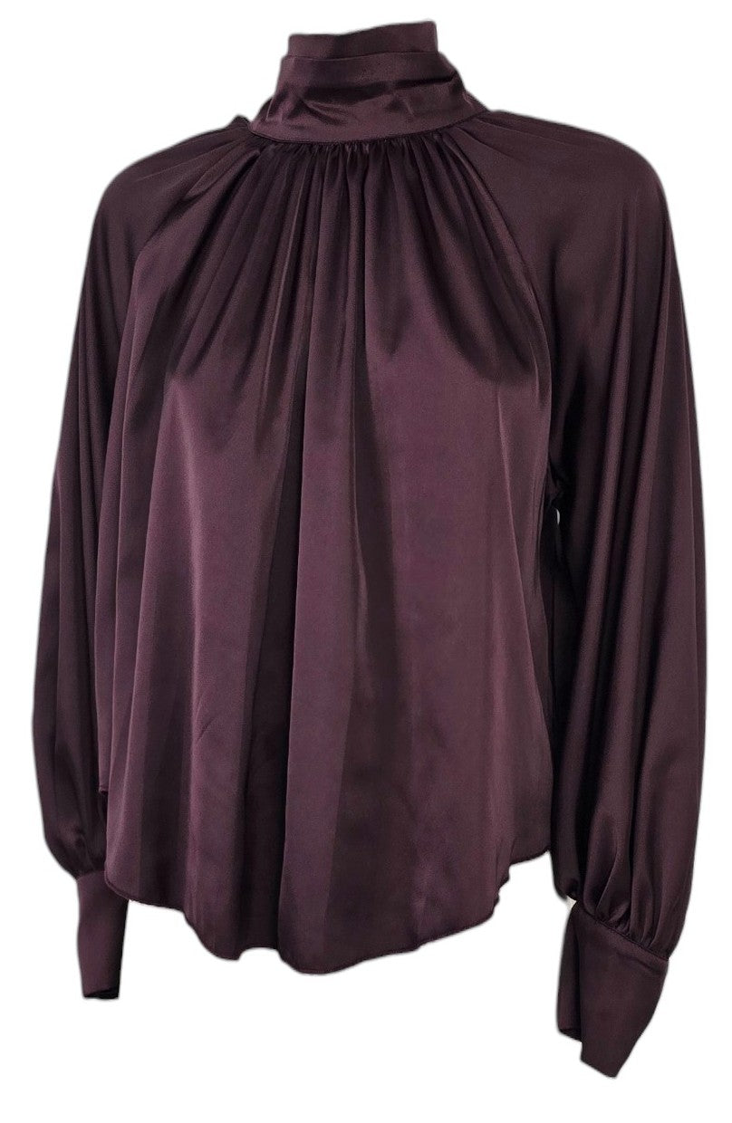 Camicia effetto raso con fiocco