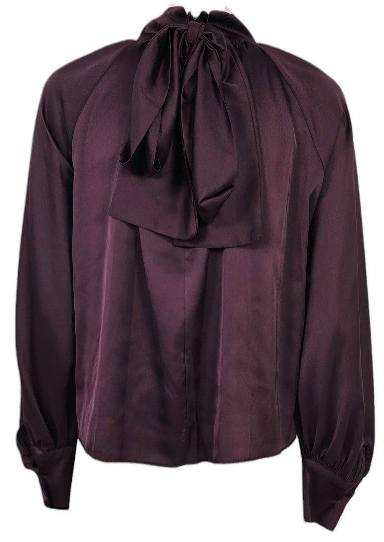 Camicia effetto raso con fiocco