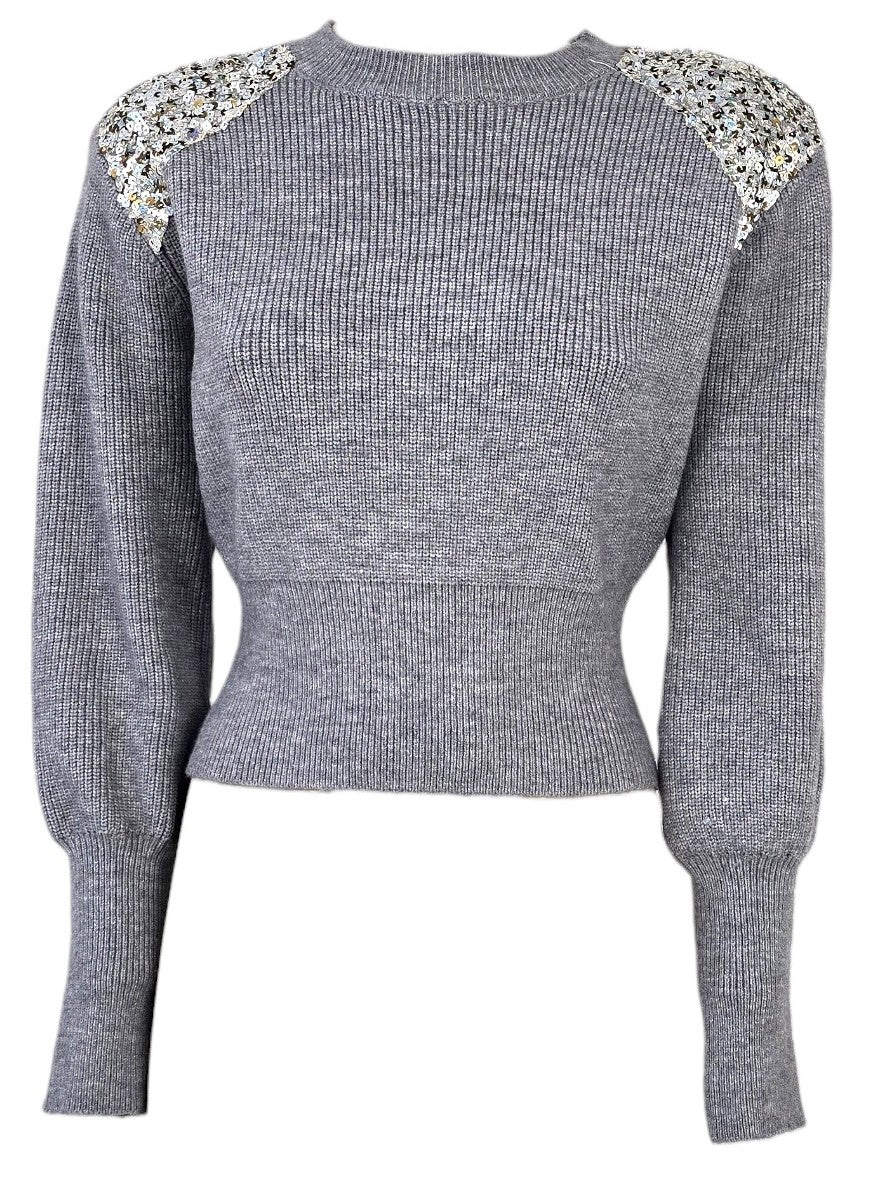 Maglione con spalline paillettes