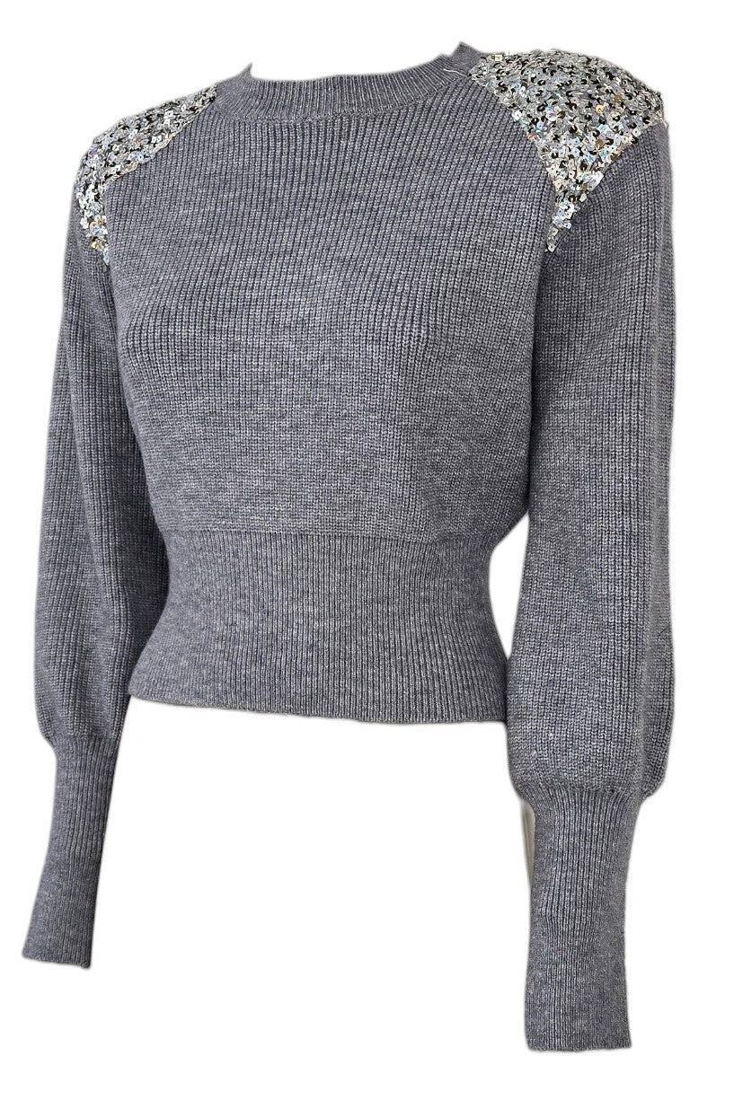 Maglione con spalline paillettes