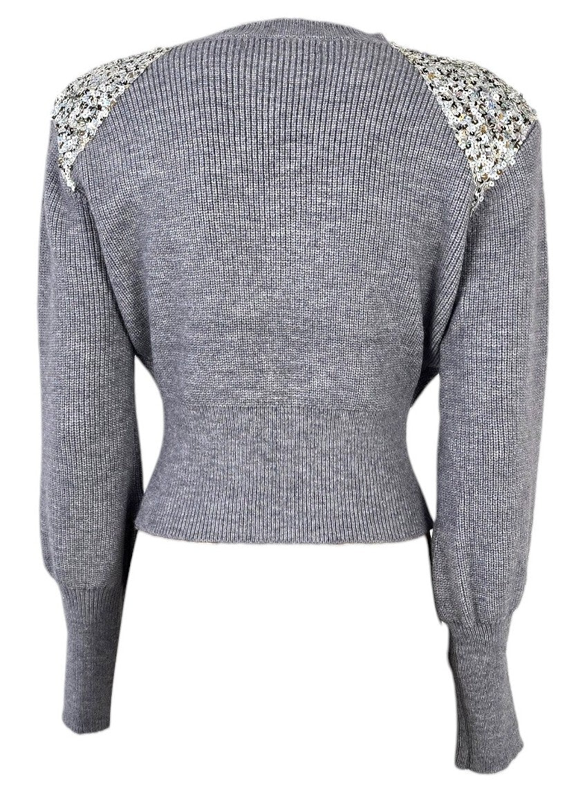 Maglione con spalline paillettes
