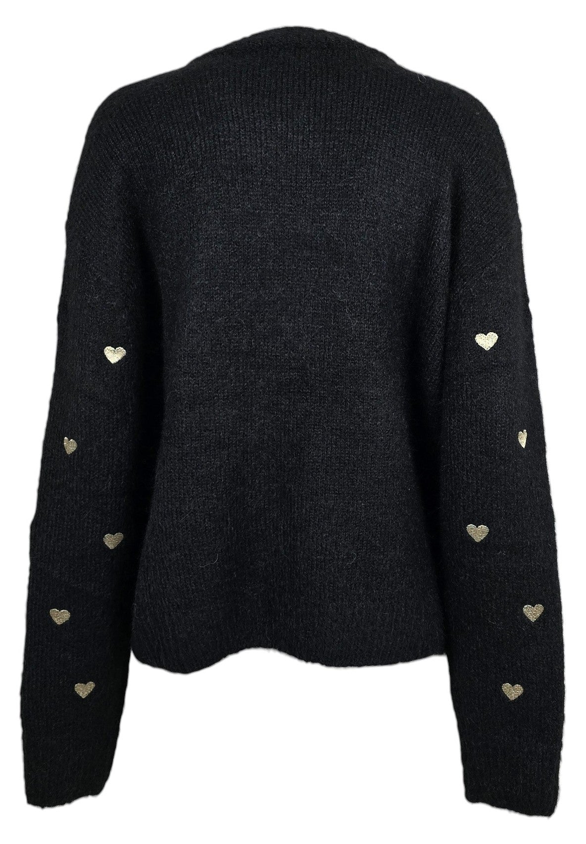 Cardigan con cuori oro