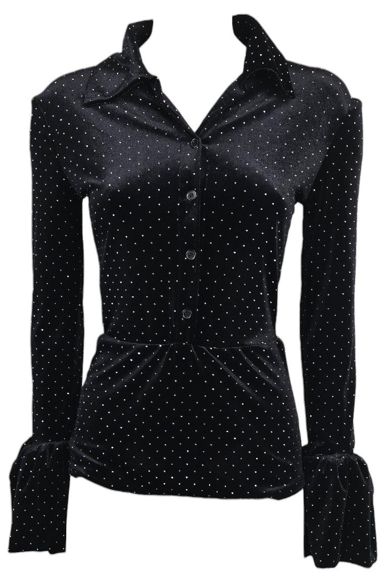 Tutina in velluto con strass