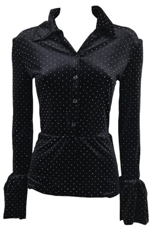 Tutina in velluto con strass