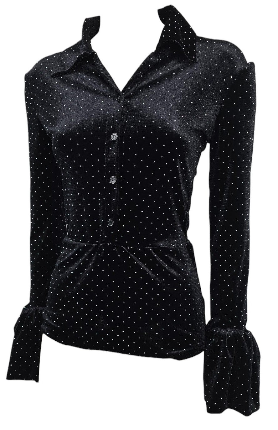 Tutina in velluto con strass