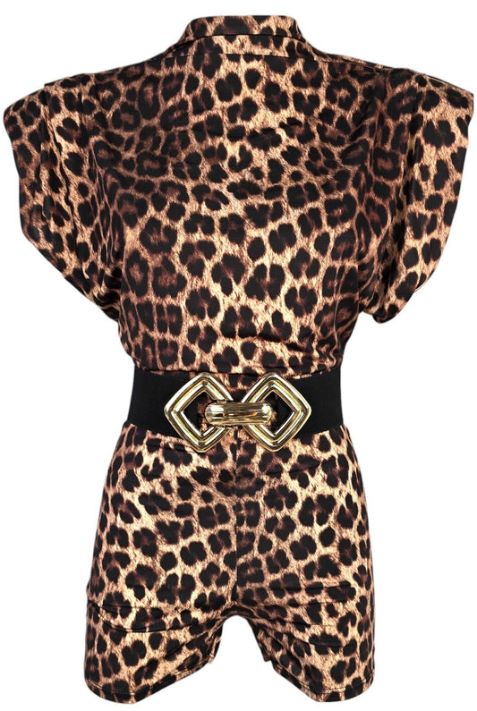 Tuta a pantaloncino animalier