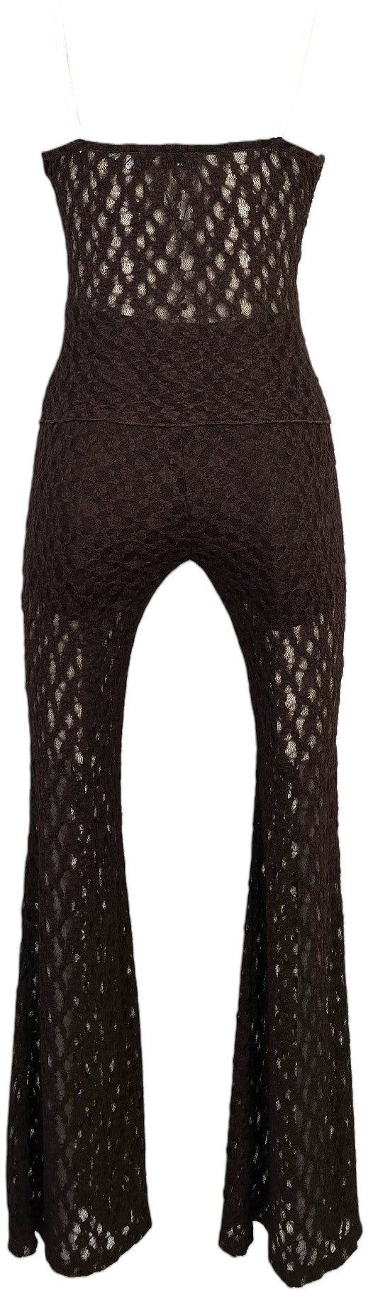 Completo pizzo marrone