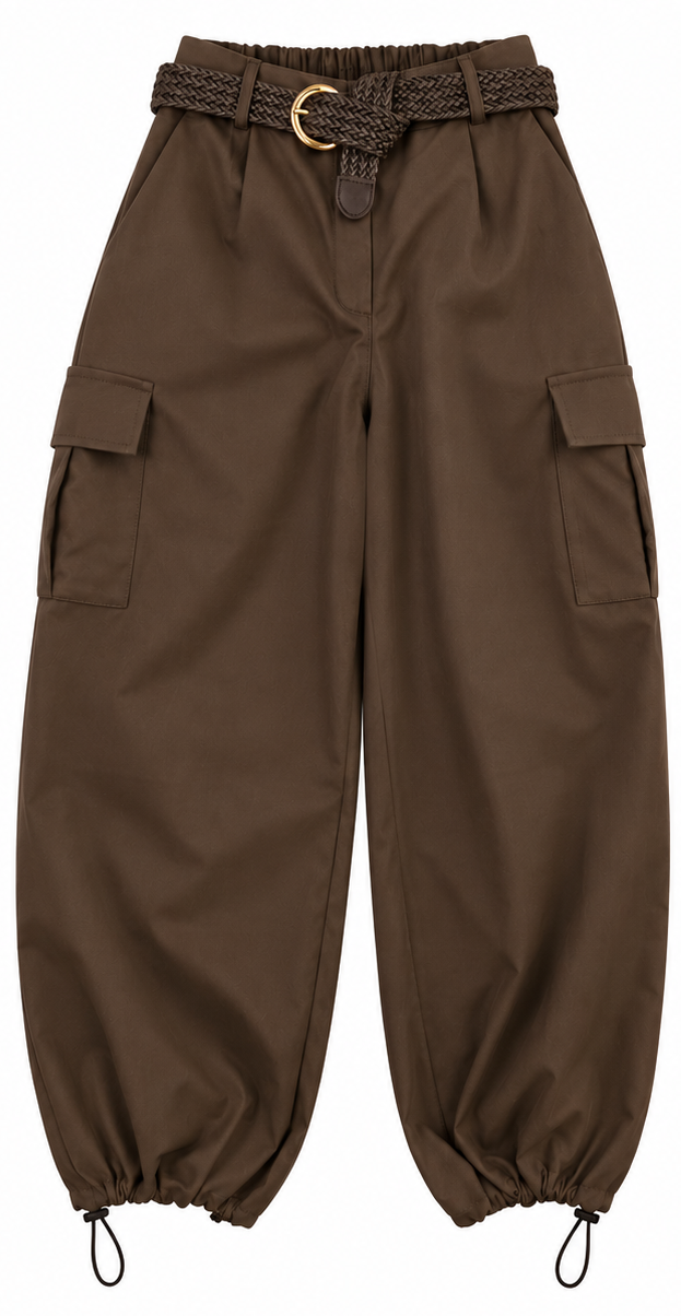 Pantalone marrone balloon