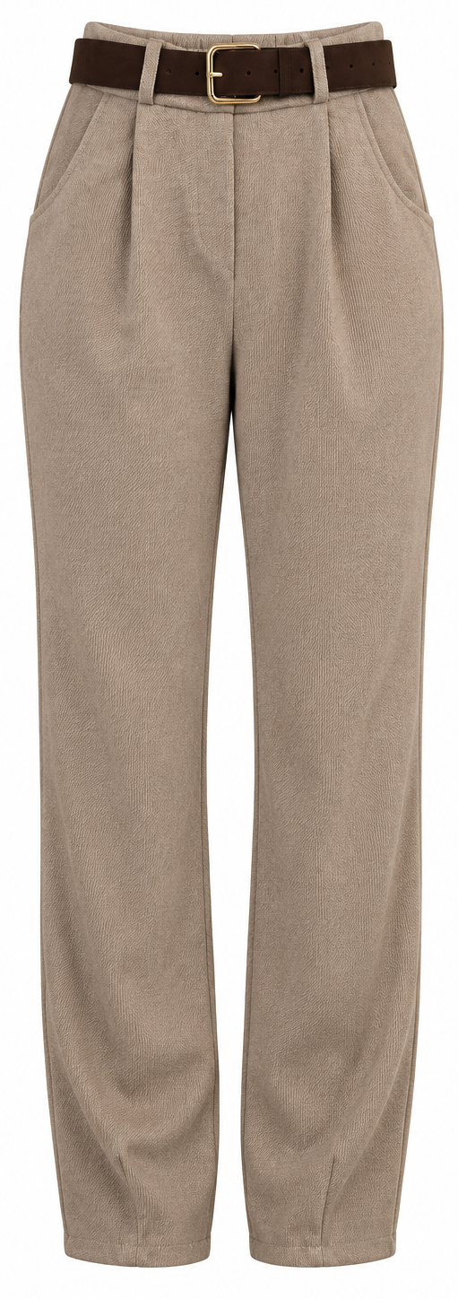 Pantalone beige con cintura