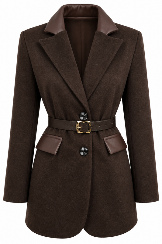 Blazer marrone con cintura