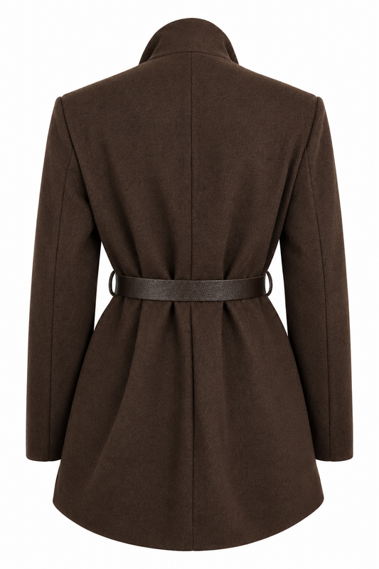Blazer marrone con cintura