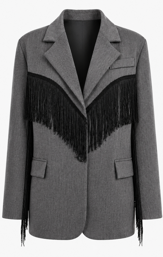 Blazer con frange nere