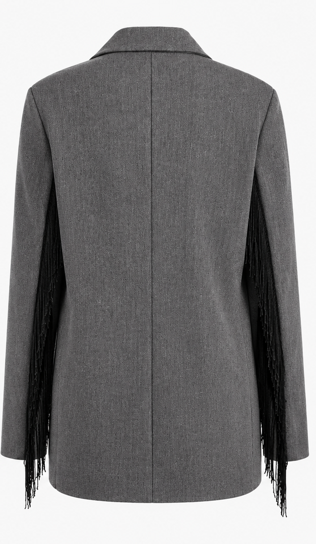 Blazer con frange nere