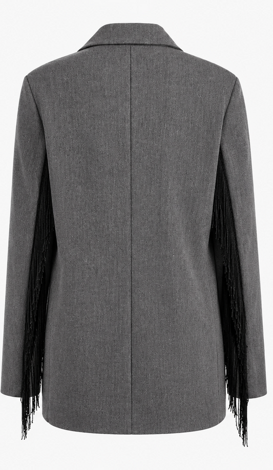 Blazer con frange nere