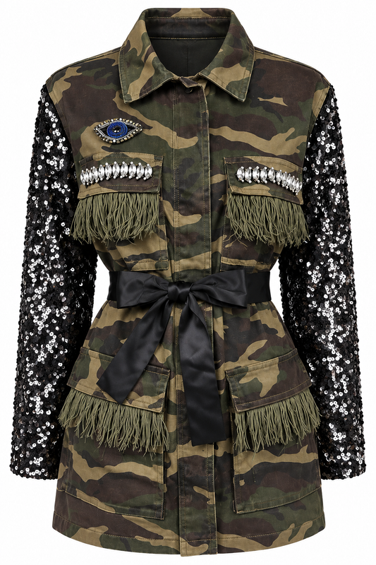 Giacca militare con pailettes
