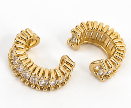 Orecchini Cuff con Castoni di Zirconi