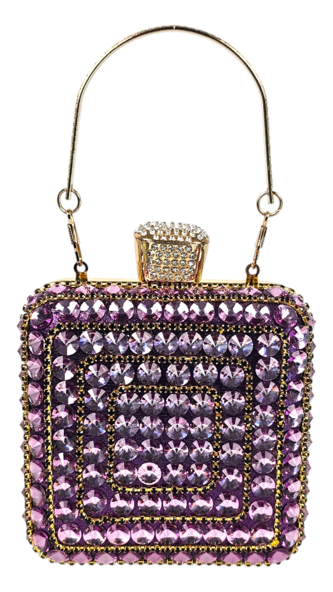 Square mini bag with rhinestones