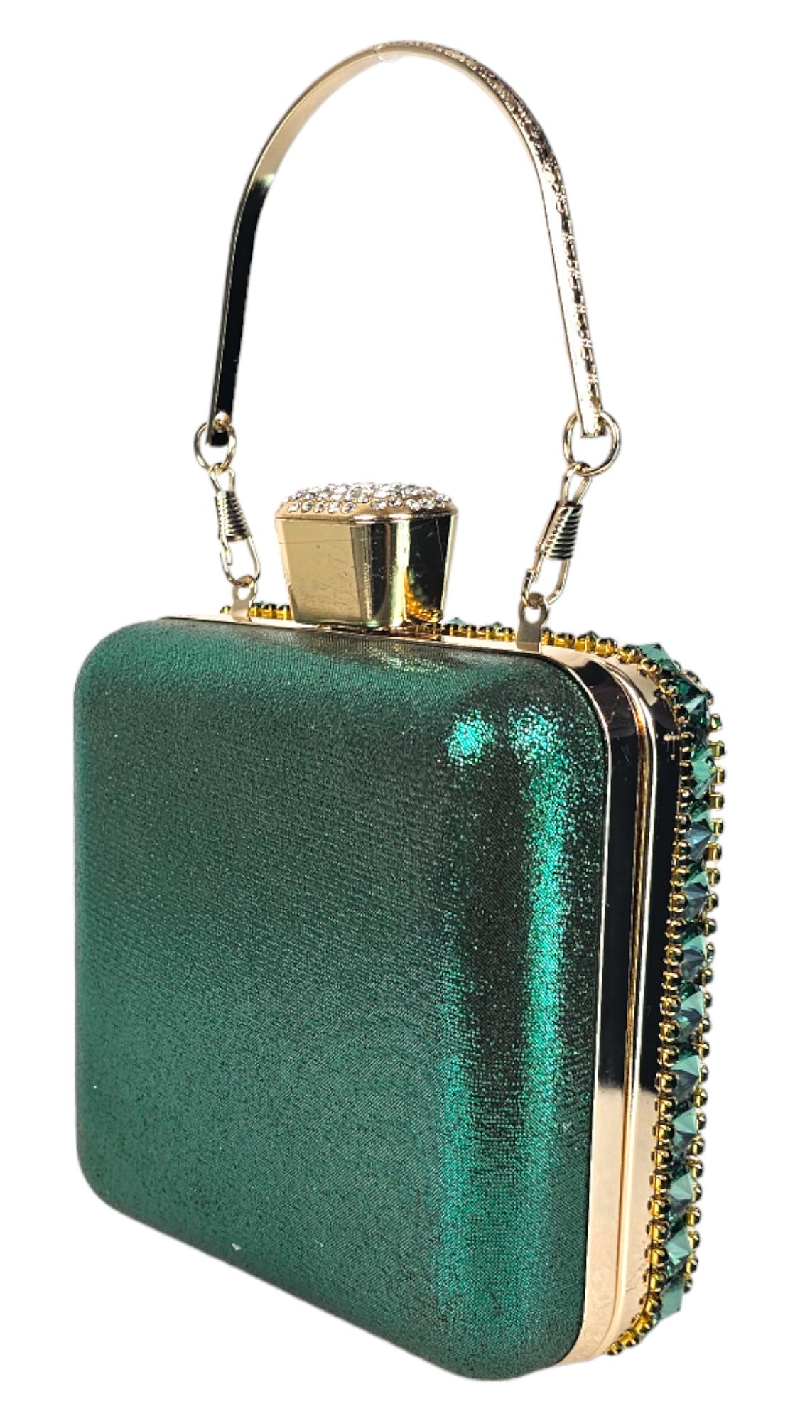 Square mini bag with rhinestones