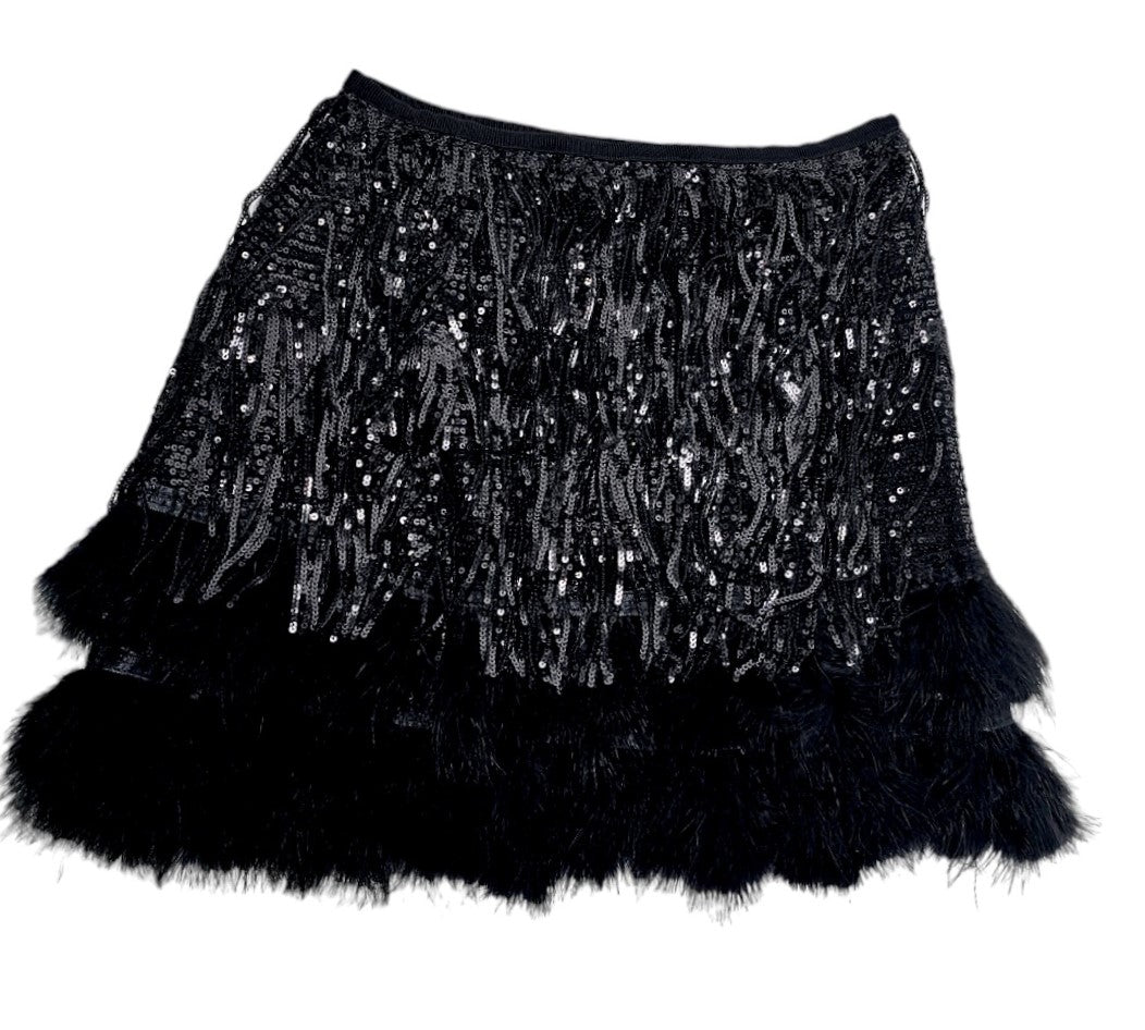 Minigonna a frange in paillettes