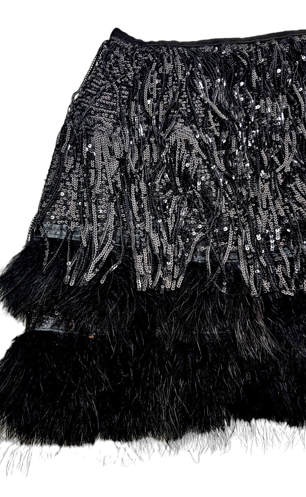 Minigonna a frange in paillettes