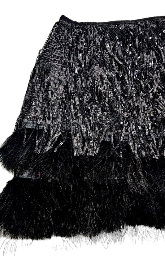 Minigonna a frange in paillettes