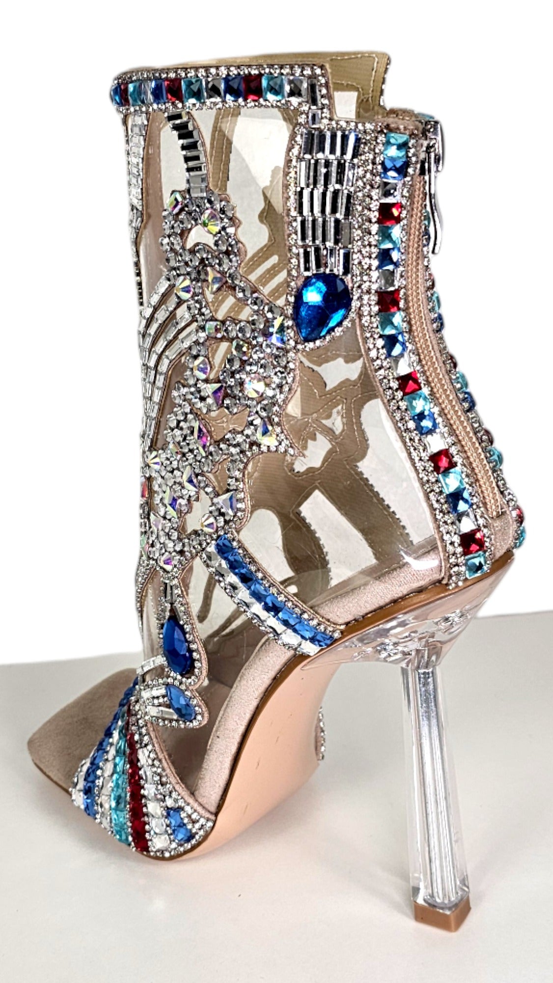 Stivaletto trasparente con strass gioiello