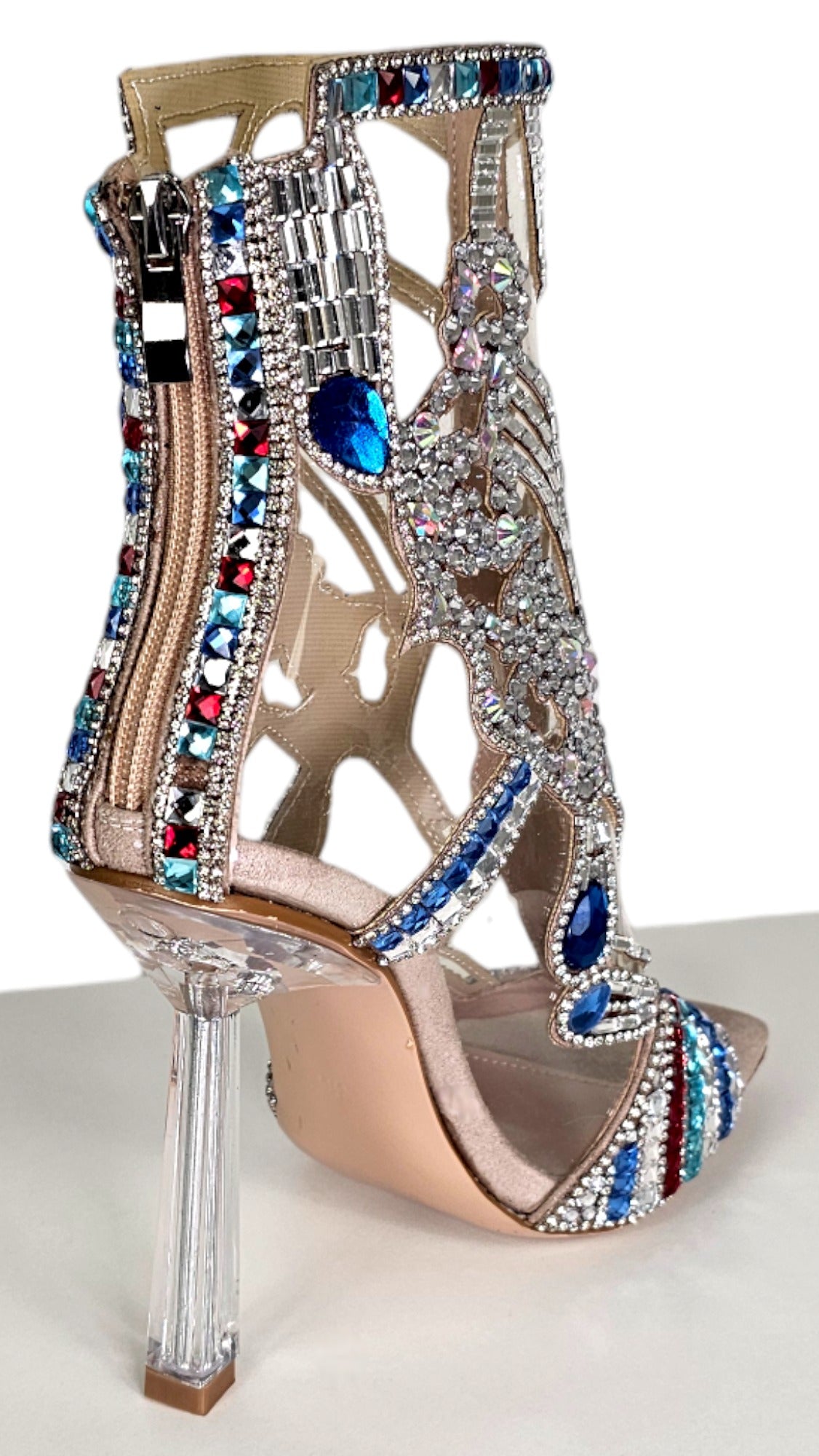 Stivaletto trasparente con strass gioiello